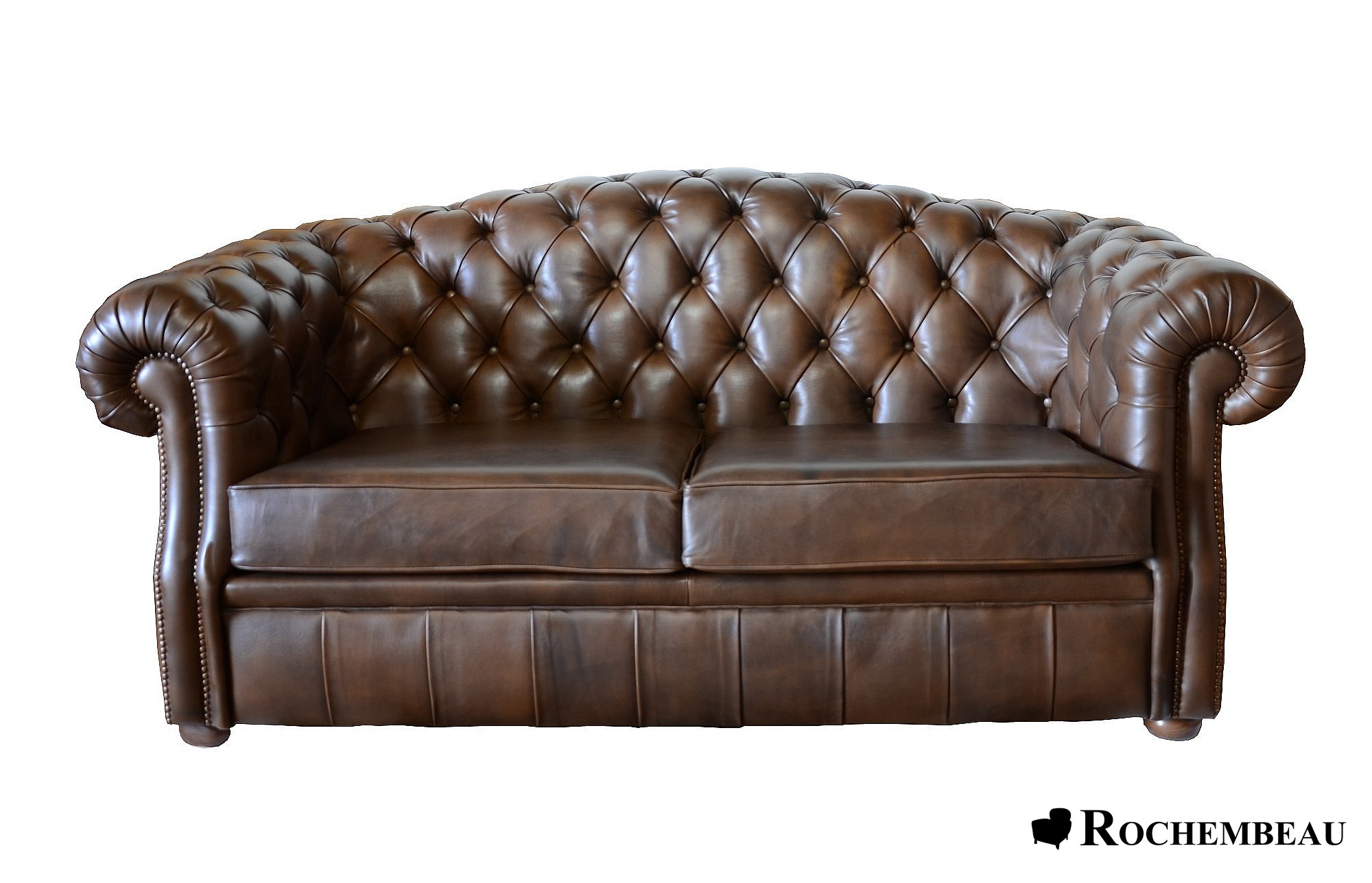Canapé Chesterfield 2 places dossier rond