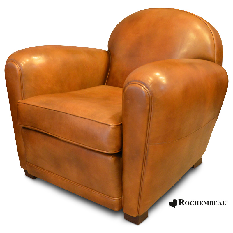 Fauteuil Club en cuir taille moyenne