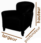 dimensions fauteuil club