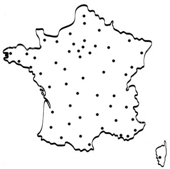 Carte de France clients Rochembeau