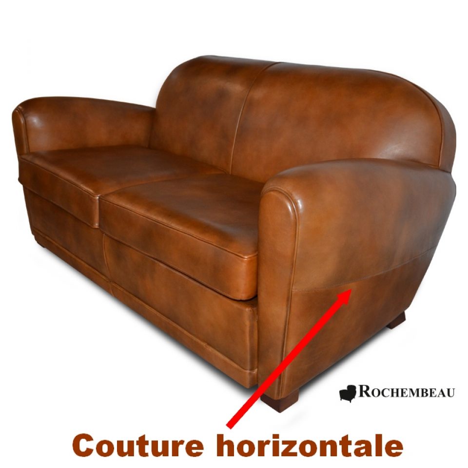 Couture horizontale accoudoir canapé Club