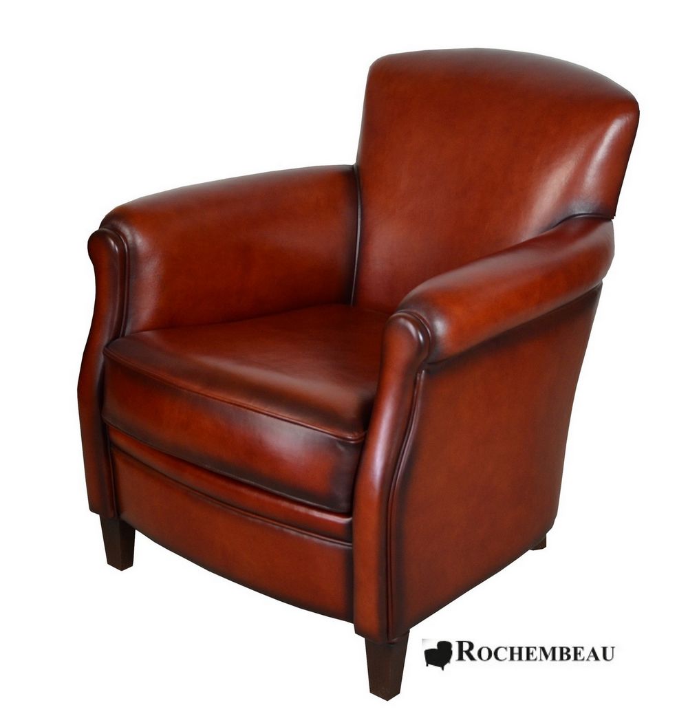 fauteuil Club Andrew patine cuir antiquaire