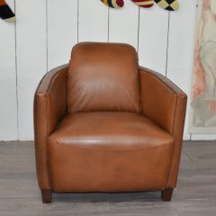 Fauteuil Club BATEAU-CIGARE - Marron  B3