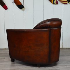 Fauteuil Club BATEAU - Assise liserée - Marron foncé E1 / Finition E8