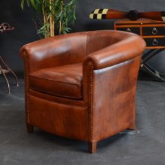 Fauteuil Club BRIGHTON - Avec coussin - Marron Foncé P1664