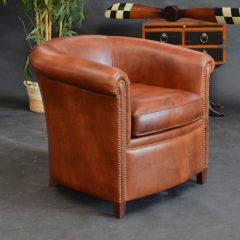 Fauteuil Club BRIGHTON - Avec coussin - Marron Foncé P1664