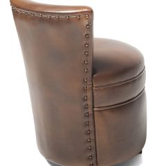 Pouf Rond en cuir avec dossier