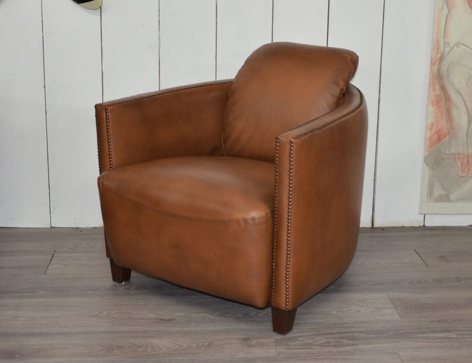 Fauteuil Club BATEAU-CIGARE - Marron  B3