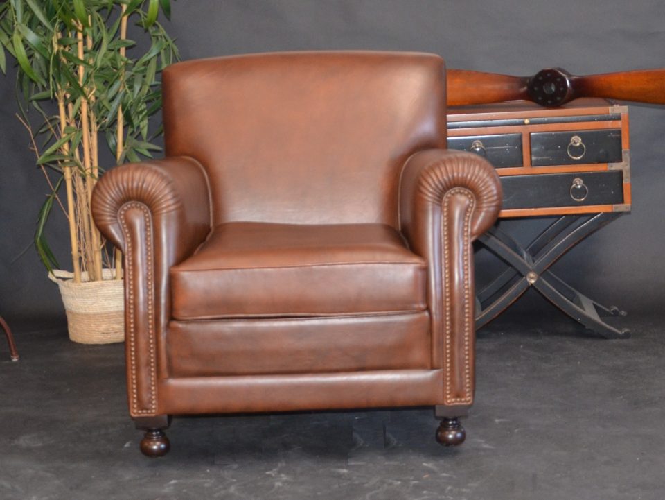 Fauteuil Club LIVERPOOL - Marron Foncé E1