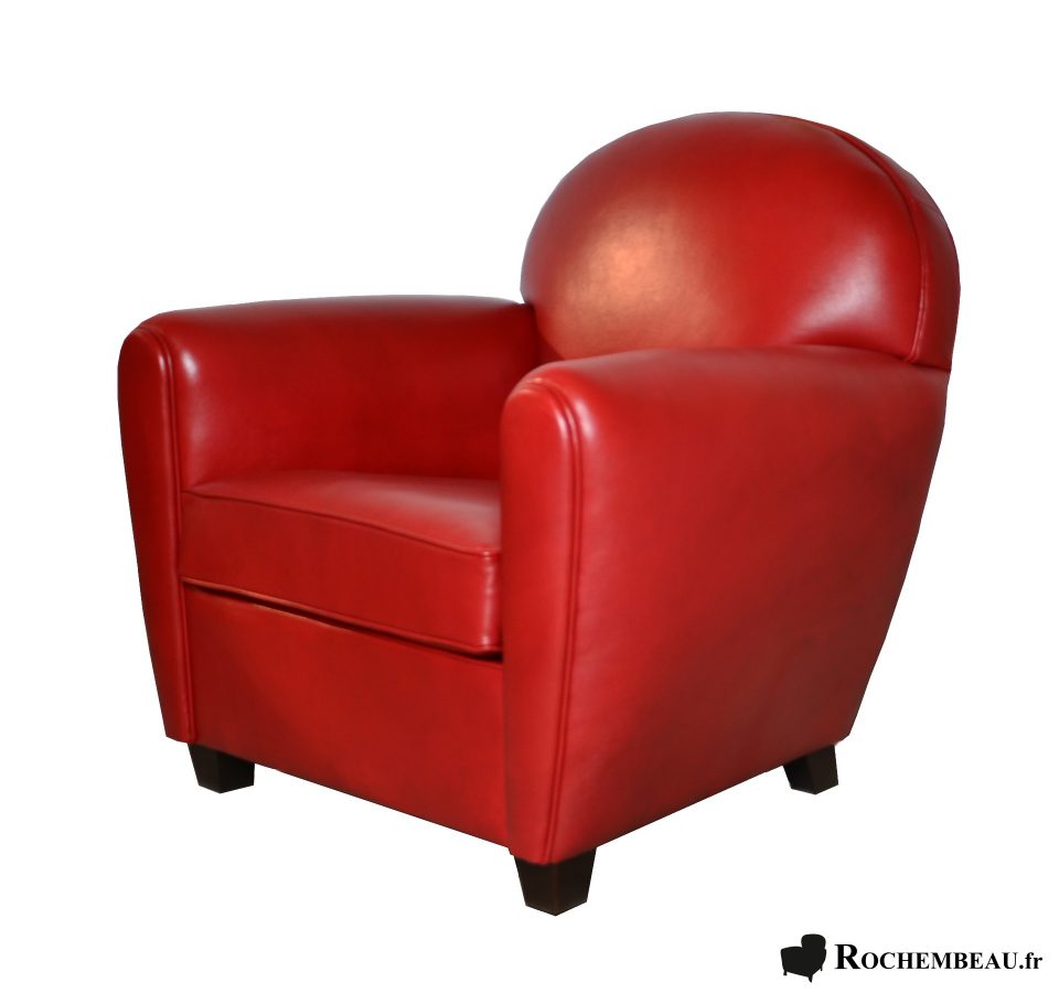Canapé Club 3 Places En Cuir Rouge Patiné – Design Intemporel, Assise Confortable 56cm