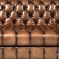 Canapé Chesterfield 3 places WILLIAM - Noisette - B315-E8