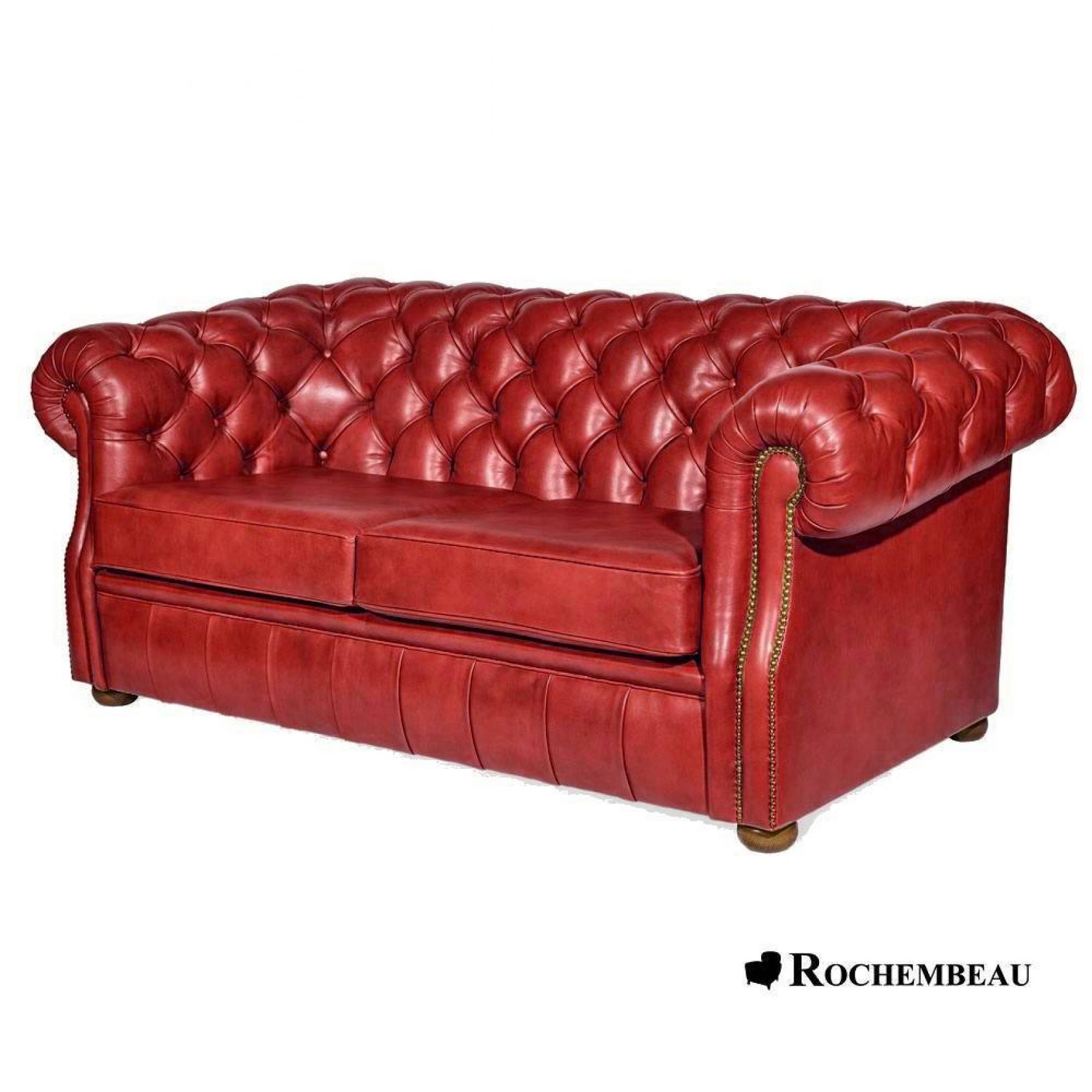 Canapé Chesterfield cuir anglais british RECHEST revisité