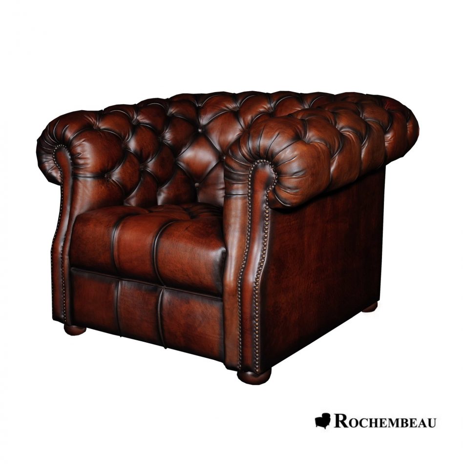 Fauteuil Chesterfield COOK assise capitonnée