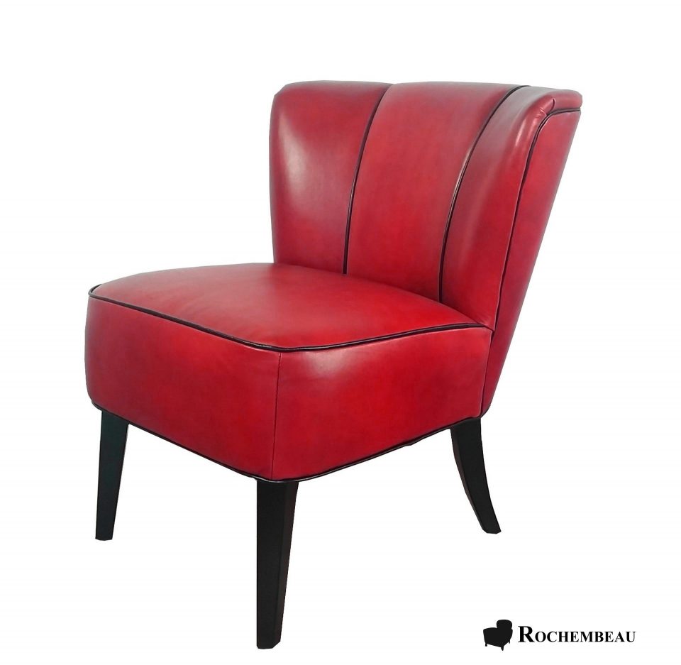 Fauteuil cocktail cuir VEGA 