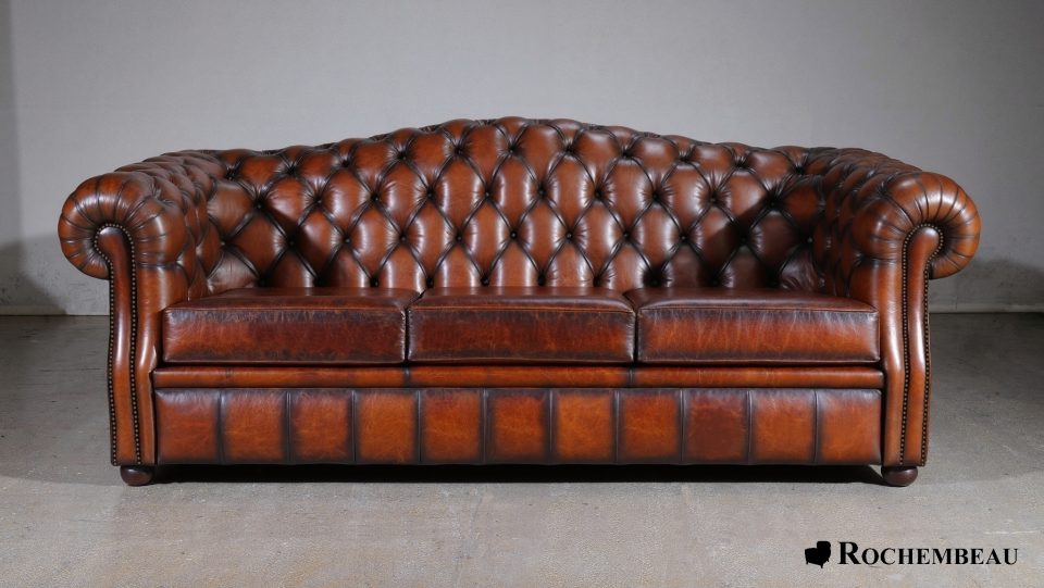 Canapé Chesterfield 3 places COOK Dossier Rond
